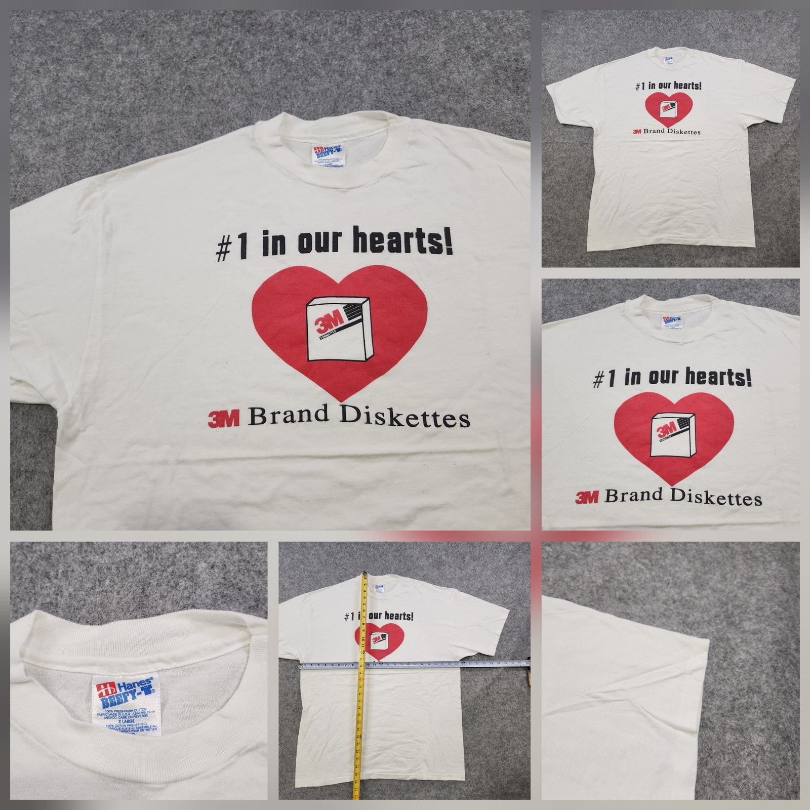Vintage 3m Brand Diskettes Shirt Mens Xl White Promo Advertising Tech 90s Tee